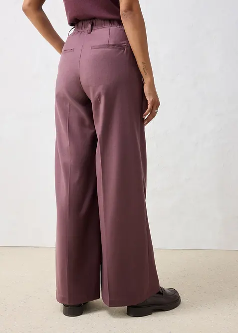 Pantaloni casual con pinces in morbido misto lana, bonprix