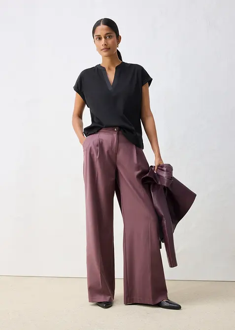 Maglia in misto cotone-seta morbido e liscio, bonprix