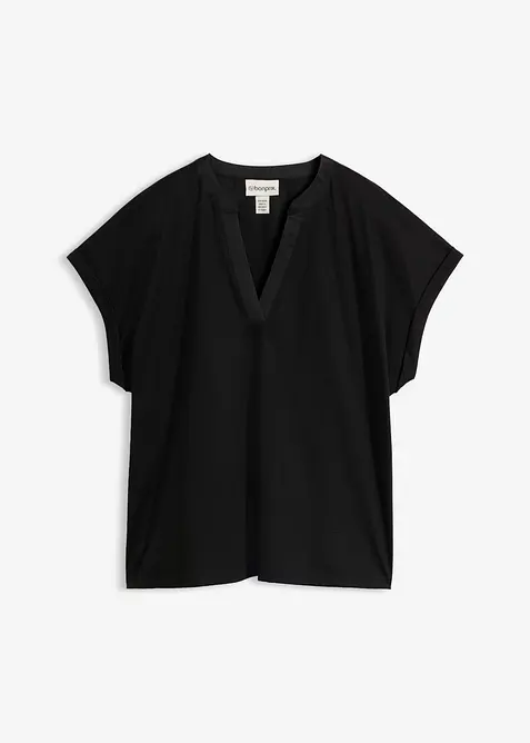 Maglia in misto cotone-seta morbido e liscio, bonprix
