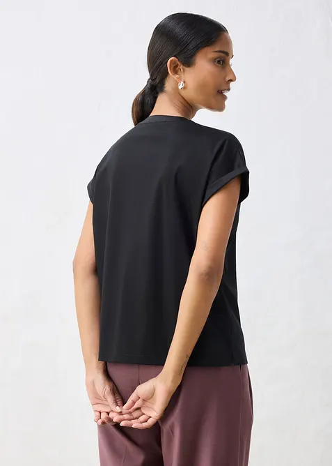 Maglia in misto cotone-seta morbido e liscio, bonprix
