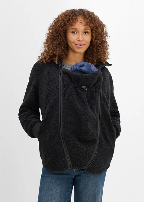 Giacca pr&eacute;maman  in pile teddy con inserto babywearing (set 2 pezzi), bonprix