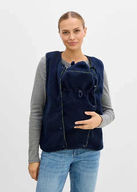 Gilet pr&eacute;maman 3 in 1 in morbido pile teddy con inserto babywearing (set 3 pezzi), bonprix