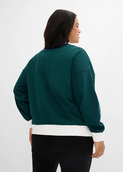 Felpa con zip in puro cotone biologico, bonprix