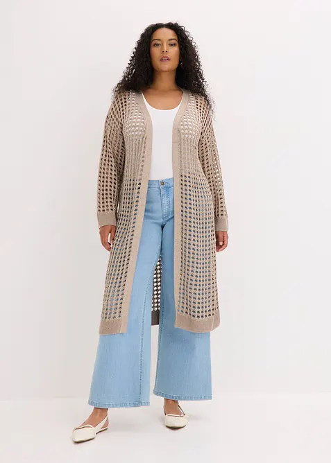 Maxi cardigan traforato, bonprix