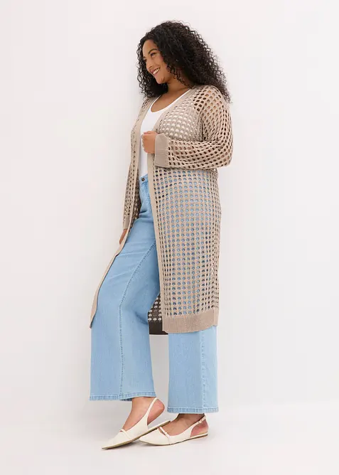 Maxi cardigan traforato, bonprix