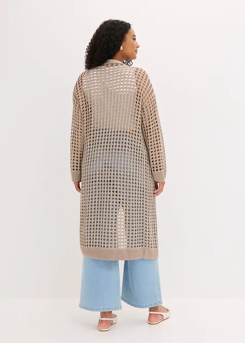 Maxi cardigan traforato, bonprix