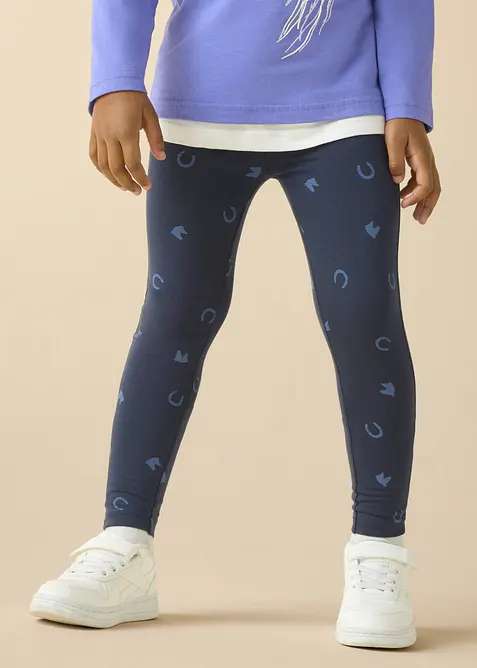 Leggings in misto cotone biologico elasticizzato (pacco da 3), bonprix