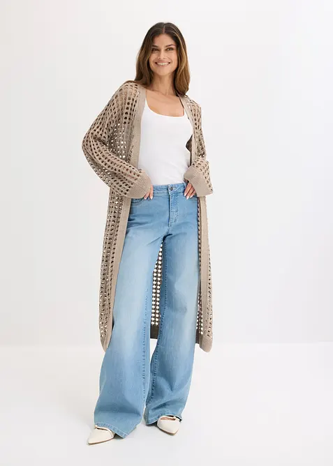 Maxi cardigan traforato, bonprix