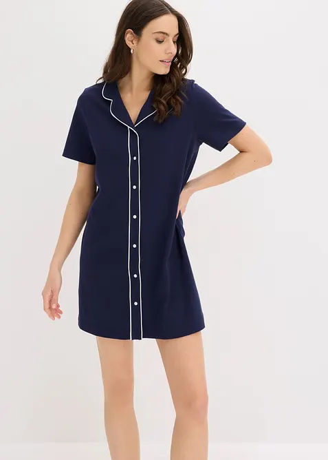 Camicia da notte in puro cotone biologico interlock, bonprix