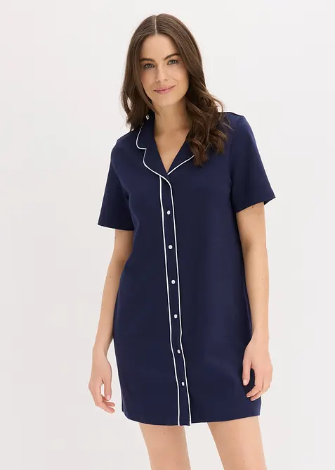 Camicia da notte in puro cotone biologico interlock, bonprix