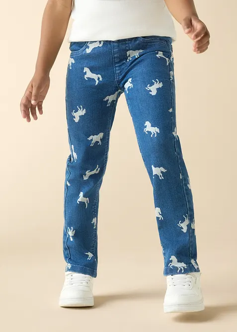 Jeans con elastico in vita, vita media, bonprix