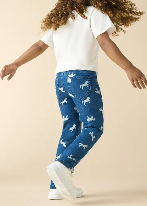Jeans con elastico in vita, vita media, bonprix