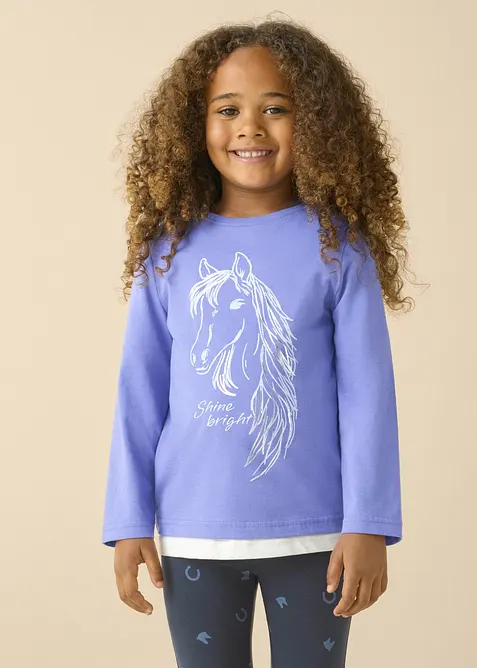 Maglia a maniche lunghe in puro cotone biologico (pacco da 2), bonprix