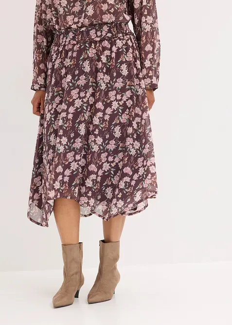 Gonna midi di chiffon, bonprix