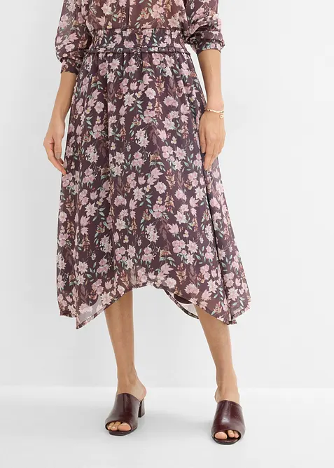 Gonna midi di chiffon, bonprix