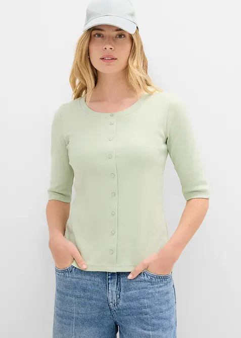 Maglia con abbottonatura su tutta la lunghezza, bonprix