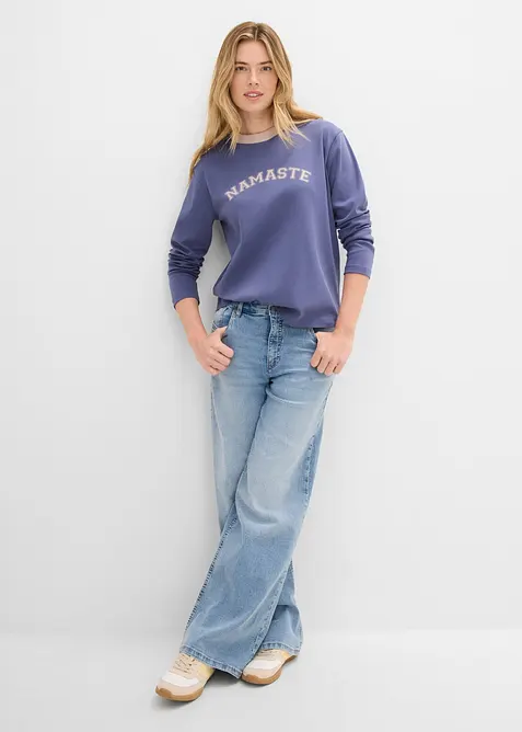 Maglia a maniche lunghe in cotone biologico pesante, bonprix