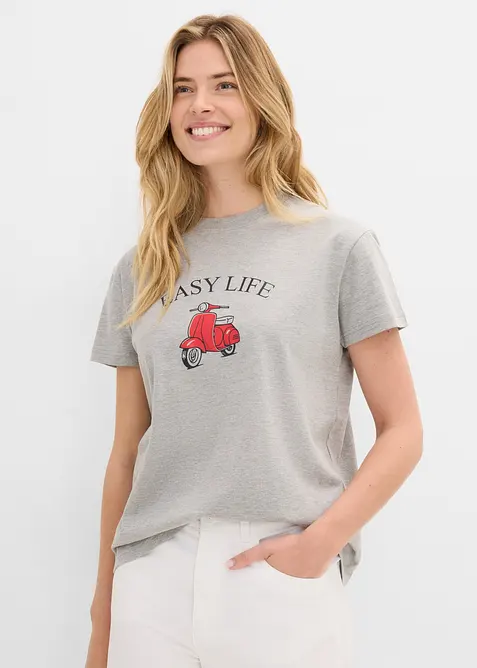 T-shirt con cotone dalla vestibilit&agrave; morbida, bonprix