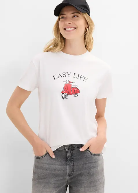 T-shirt con cotone dalla vestibilit&agrave; morbida, bonprix