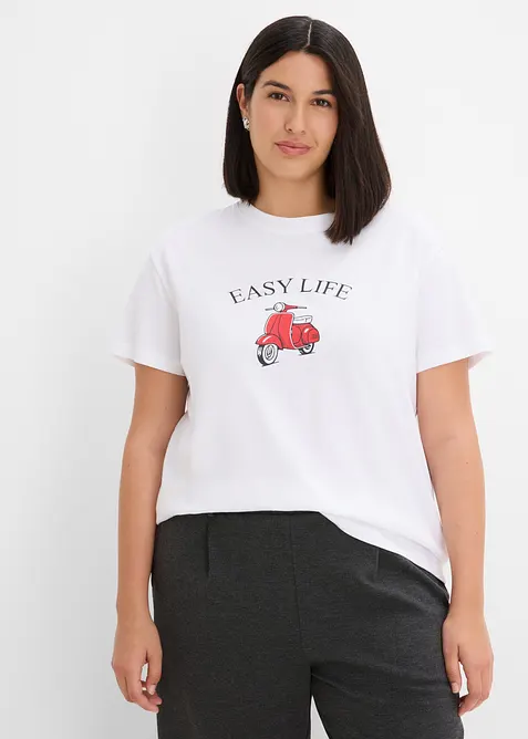 T-shirt con cotone dalla vestibilit&agrave; morbida, bonprix