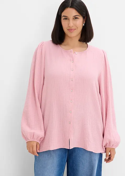 Blusa oversize in morbida mussola, bonprix