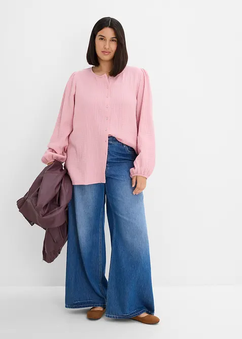 Blusa oversize in morbida mussola, bonprix