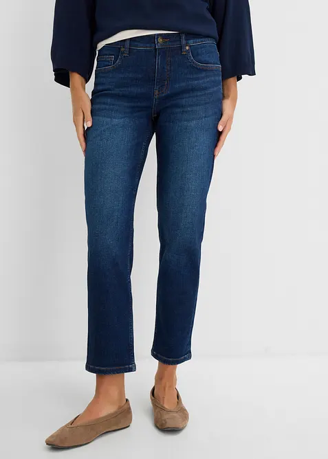 Jeans straight cropped, vita media, bonprix