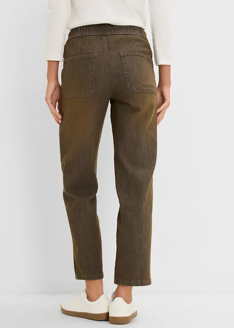 Jeans straight cropped, vita alta, bonprix