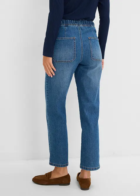 Jeans straight cropped, vita alta, bonprix