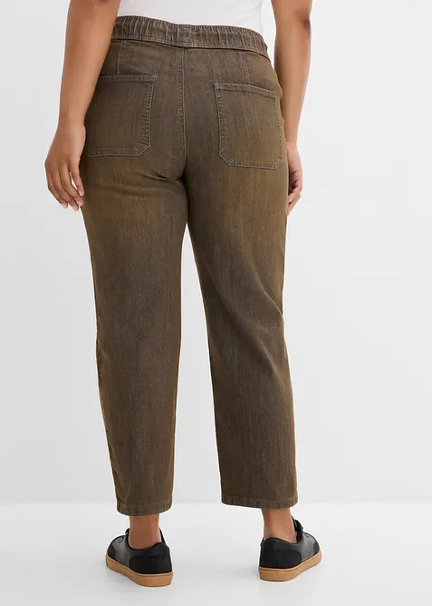 Jeans straight cropped, vita alta, bonprix