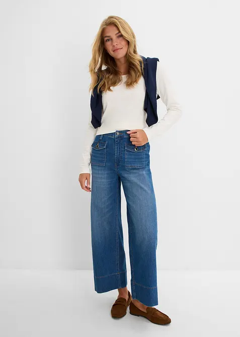 Jeans wide leg, vita alta, bonprix