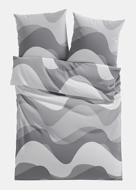 Biancheria da letto in misto cotone con fantasia grafica, bonprix
