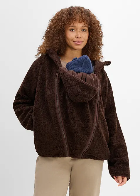 Giacca pr&eacute;maman 3 in 1 in pile teddy con inserto babywearing, bonprix