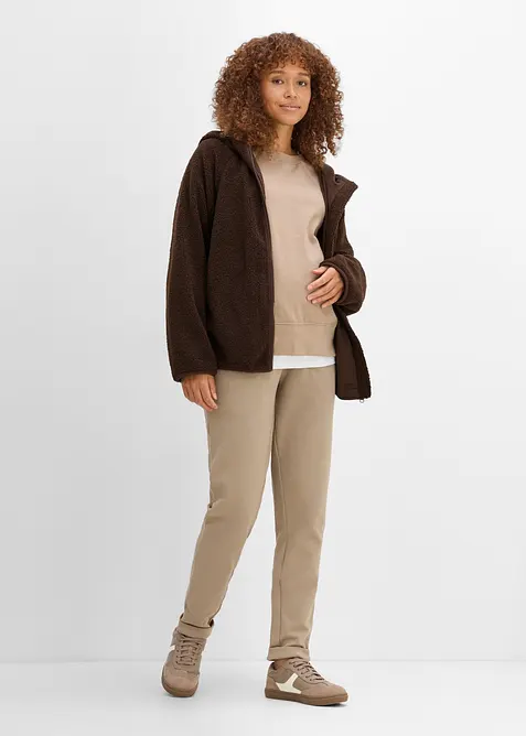 Giacca pr&eacute;maman 3 in 1 in pile teddy con inserto babywearing, bonprix