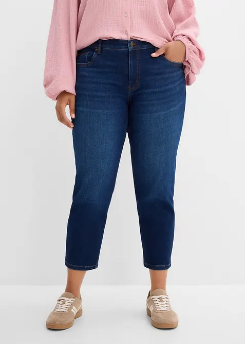Jeans straight cropped, vita media, bonprix