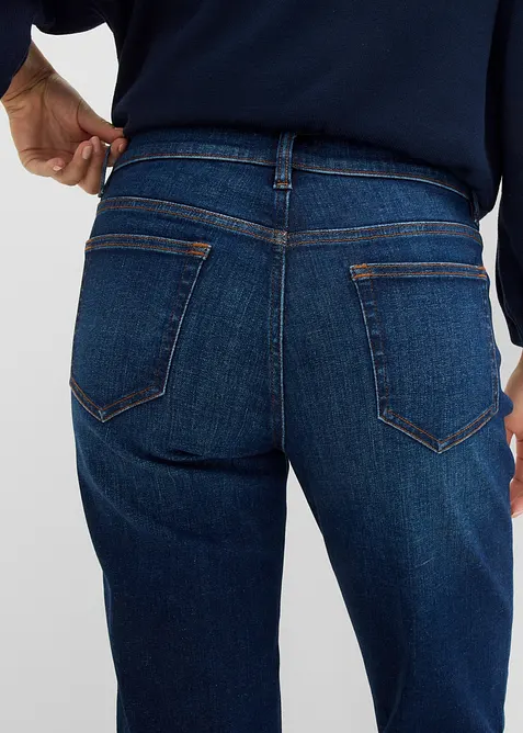 Jeans straight cropped, vita media, bonprix