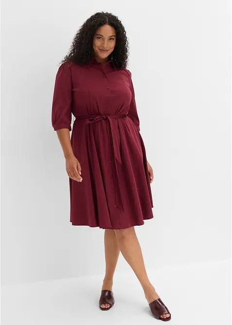 Abito chemisier con pizzo e fusciacca, bonprix