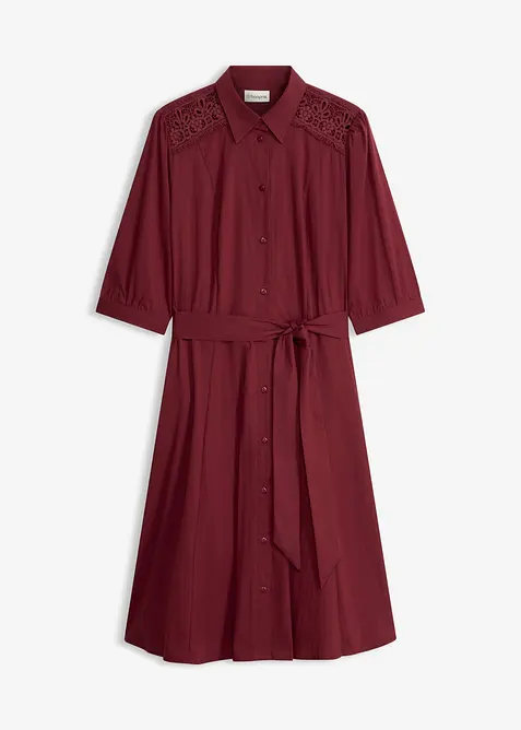Abito chemisier con pizzo e fusciacca, bonprix