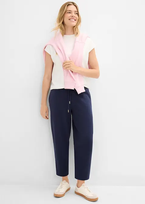 Pantaloni barrel in felpa di puro cotone biologico, bonprix
