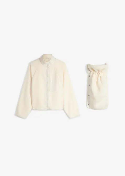 Giacca pr&eacute;maman in pile teddy con inserto babywearing, bonprix