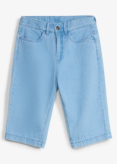 Bermuda di jeans lunghi con vita regolabile, loose fit, bonprix