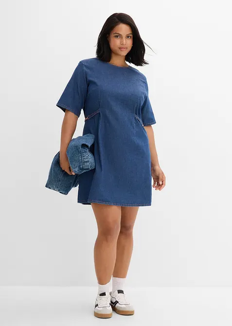 Abito in jeans di cotone elasticizzato, bonprix