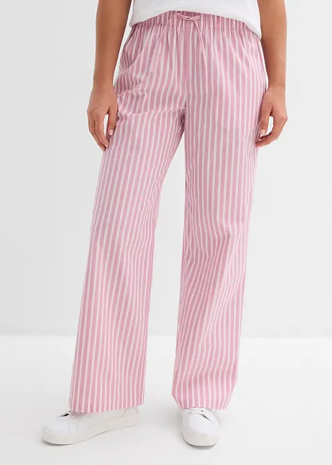 Pantaloni a palazzo in popeline di cotone, bonprix