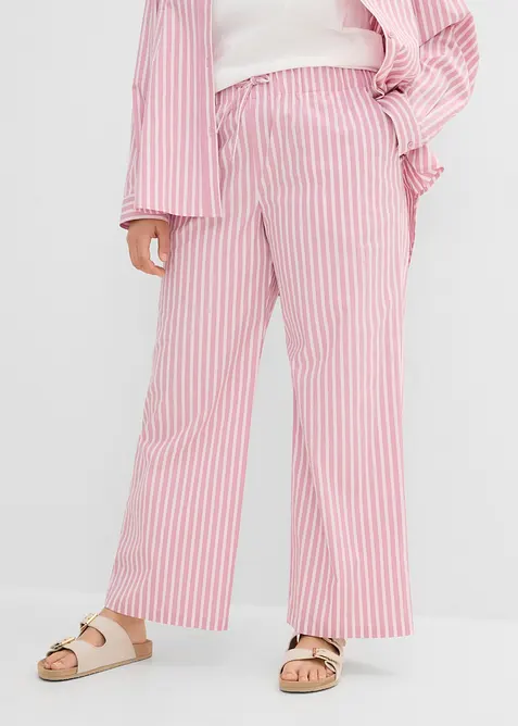 Pantaloni a palazzo in popeline di cotone, bonprix
