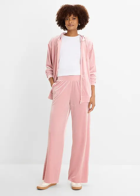Pantaloni in jersey effetto velluto, bonprix