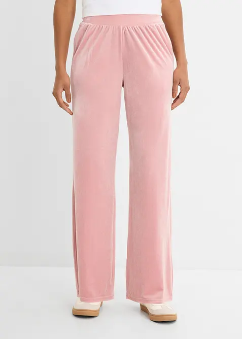 Pantaloni in jersey effetto velluto, bonprix