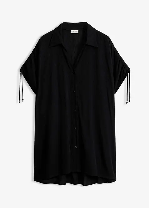 Camicia da spiaggia oversize in crinkle operato, bonprix