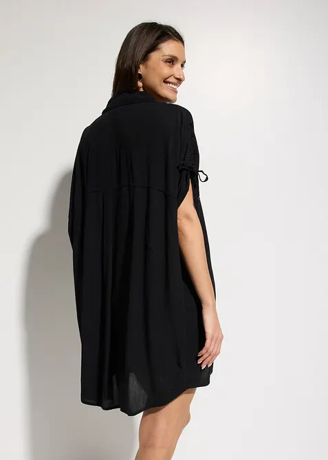 Camicia da spiaggia oversize in crinkle operato, bonprix