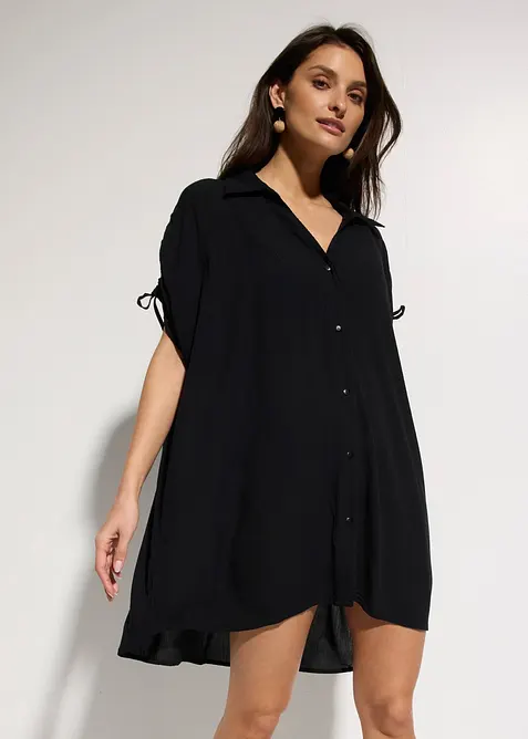 Camicia da spiaggia oversize in crinkle operato, bonprix