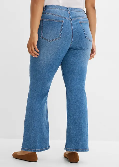 Jeans bootcut bavaresi con ricami, vita media, bonprix